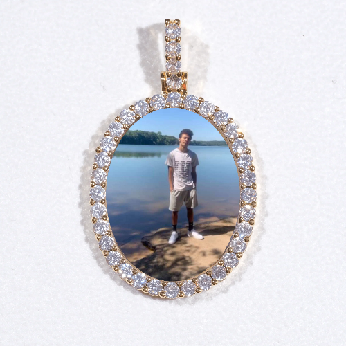 3D Oval Custom Picture Pendant