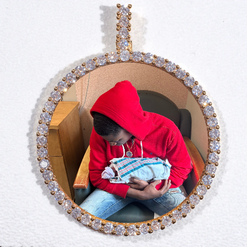 LARGE 3D CIRCLE CUSTOM PICTURE PENDANT