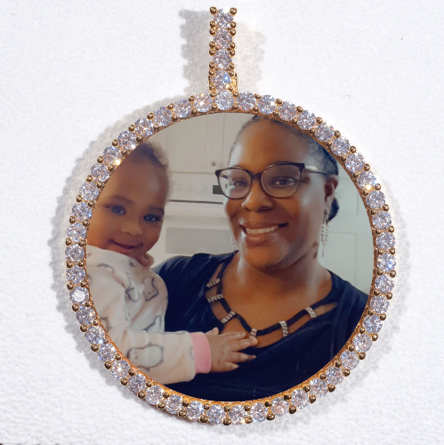 LARGE 3D CIRCLE CUSTOM PICTURE PENDANT