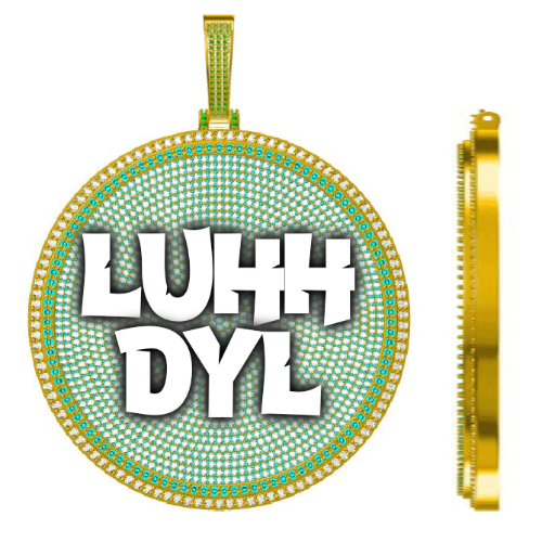 CUSTOM LETTER NECKLACE 3D BIG DISC
