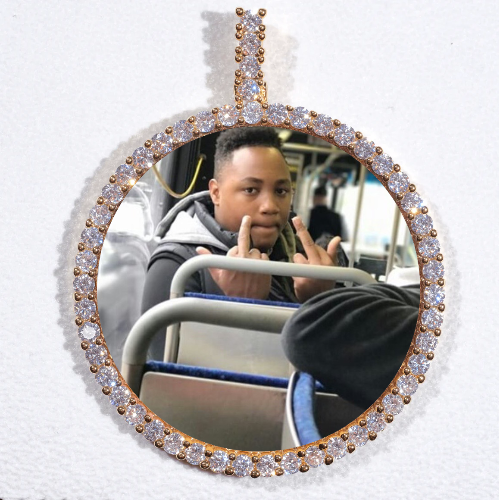 LARGE 3D CIRCLE CUSTOM PICTURE PENDANT