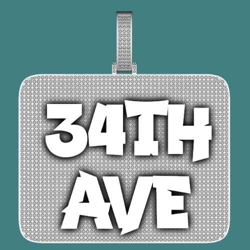 CUSTOM LETTER NECKLACE 3D BIG SQUARE