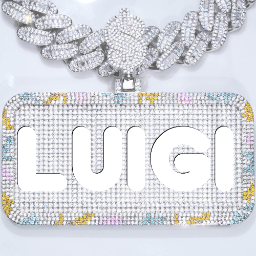 CUSTOM LETTER NECKLACE 3D COLORFUL SQUARE