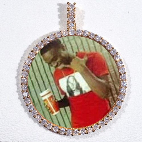 LARGE 3D CIRCLE CUSTOM PICTURE PENDANT
