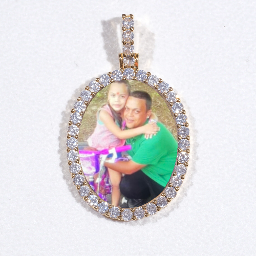 3D Oval Custom Picture Pendant