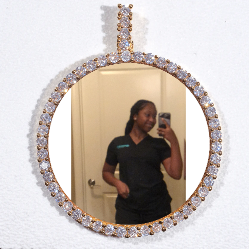 LARGE 3D CIRCLE CUSTOM PICTURE PENDANT
