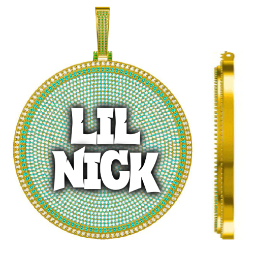 CUSTOM LETTER NECKLACE 3D BIG DISC