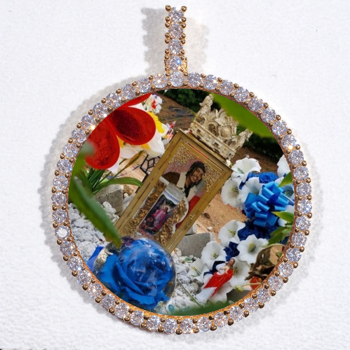 LARGE 3D CIRCLE CUSTOM PICTURE PENDANT