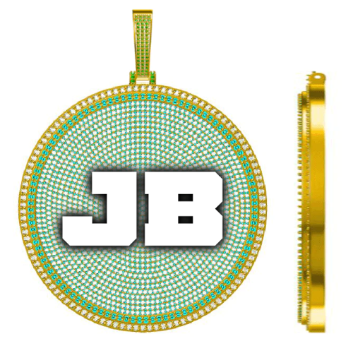 CUSTOM LETTER NECKLACE 3D BIG DISC