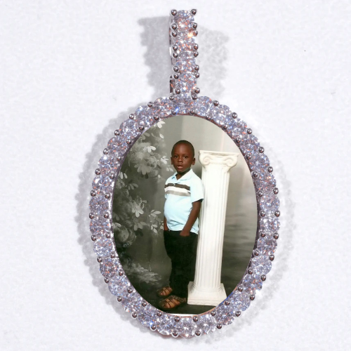 Large 3D Oval Custom Picture Pendant