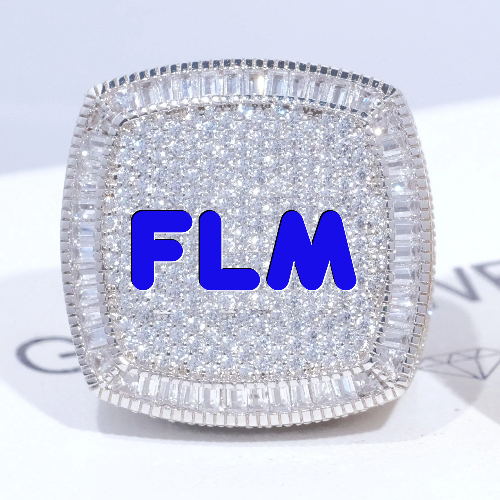 CUSTOM LETTER 3D ICED RING