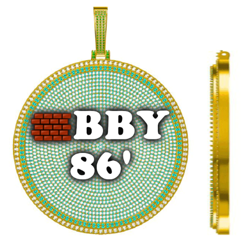 CUSTOM LETTER NECKLACE 3D BIG DISC