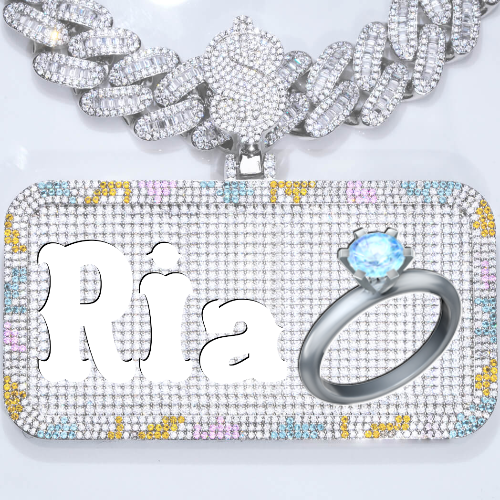CUSTOM LETTER NECKLACE 3D COLORFUL SQUARE