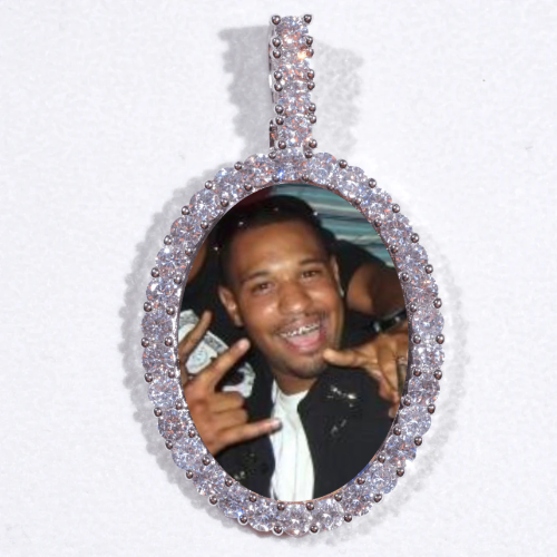 Large 3D Oval Custom Picture Pendant