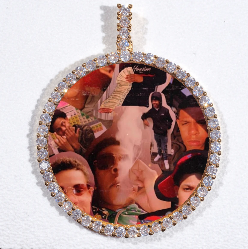 LARGE 3D CIRCLE CUSTOM PICTURE PENDANT