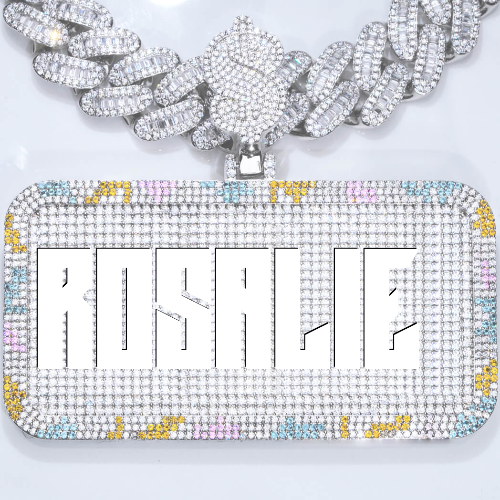 CUSTOM LETTER NECKLACE 3D COLORFUL SQUARE