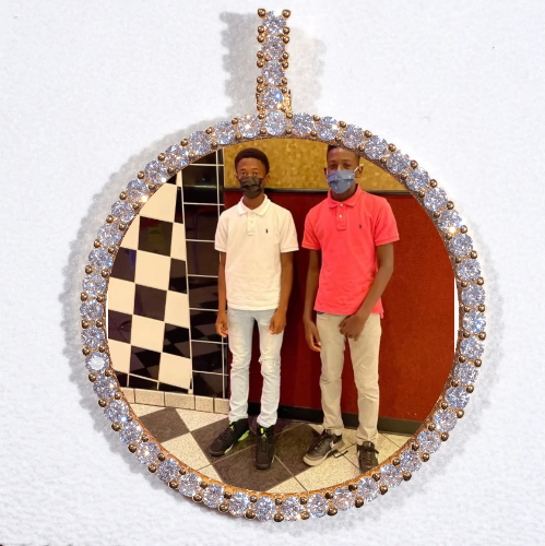 LARGE 3D CIRCLE CUSTOM PICTURE PENDANT