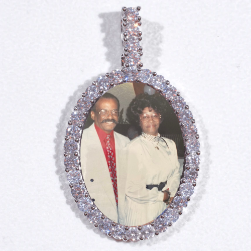 Large 3D Oval Custom Picture Pendant