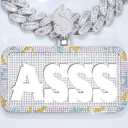 CUSTOM LETTER NECKLACE 3D COLORFUL SQUARE