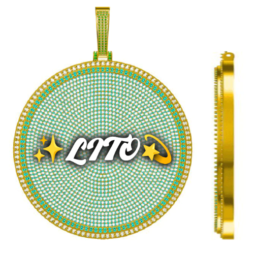 CUSTOM LETTER NECKLACE 3D BIG DISC