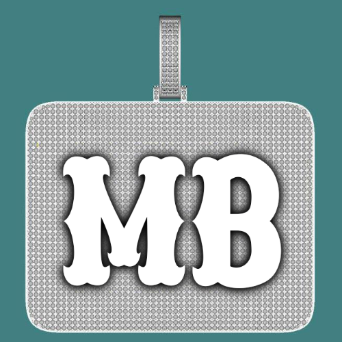 CUSTOM LETTER NECKLACE 3D BIG SQUARE