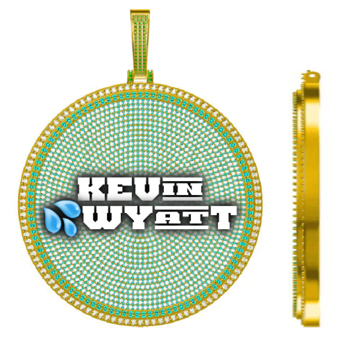 CUSTOM LETTER NECKLACE 3D BIG DISC