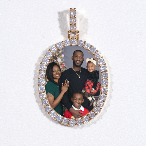 3D Oval Custom Picture Pendant