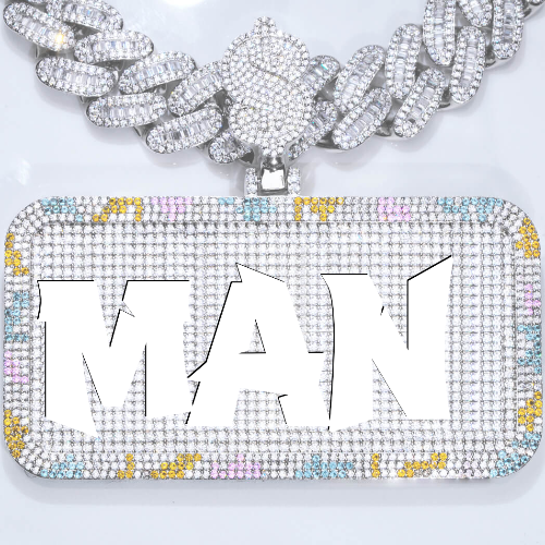 CUSTOM LETTER NECKLACE 3D COLORFUL SQUARE