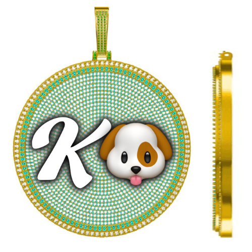 CUSTOM LETTER NECKLACE 3D BIG DISC