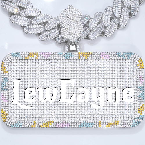 CUSTOM LETTER NECKLACE 3D COLORFUL SQUARE