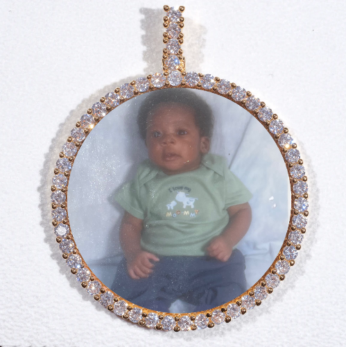 LARGE 3D CIRCLE CUSTOM PICTURE PENDANT