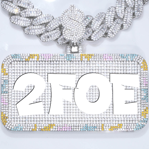 CUSTOM LETTER NECKLACE 3D COLORFUL SQUARE