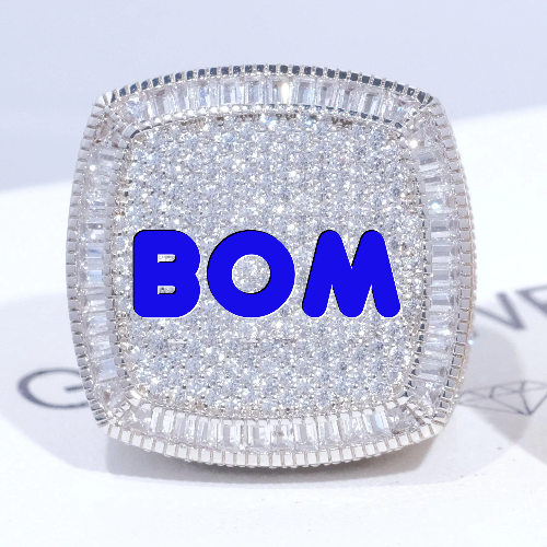 CUSTOM LETTER 3D ICED RING