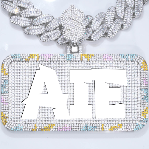 CUSTOM LETTER NECKLACE 3D COLORFUL SQUARE