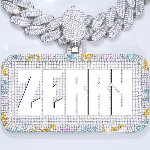 CUSTOM LETTER NECKLACE 3D COLORFUL SQUARE