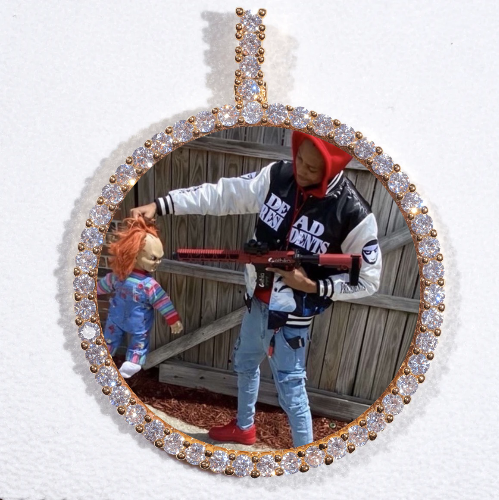 LARGE 3D CIRCLE CUSTOM PICTURE PENDANT