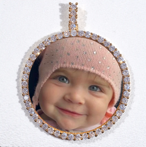 LARGE 3D CIRCLE CUSTOM PICTURE PENDANT