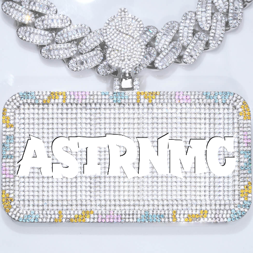 CUSTOM LETTER NECKLACE 3D COLORFUL SQUARE
