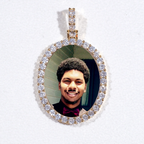 3D Oval Custom Picture Pendant