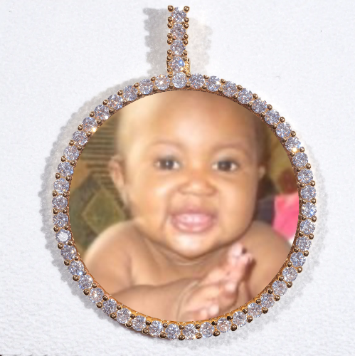 LARGE 3D CIRCLE CUSTOM PICTURE PENDANT