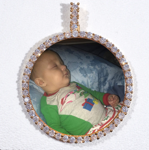 LARGE 3D CIRCLE CUSTOM PICTURE PENDANT