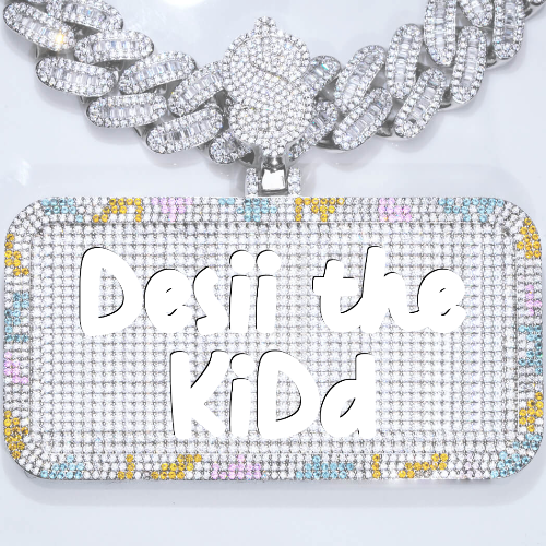 CUSTOM LETTER NECKLACE 3D COLORFUL SQUARE