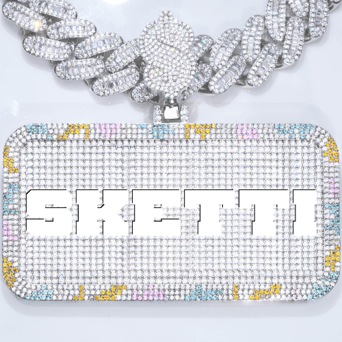CUSTOM LETTER NECKLACE 3D COLORFUL SQUARE