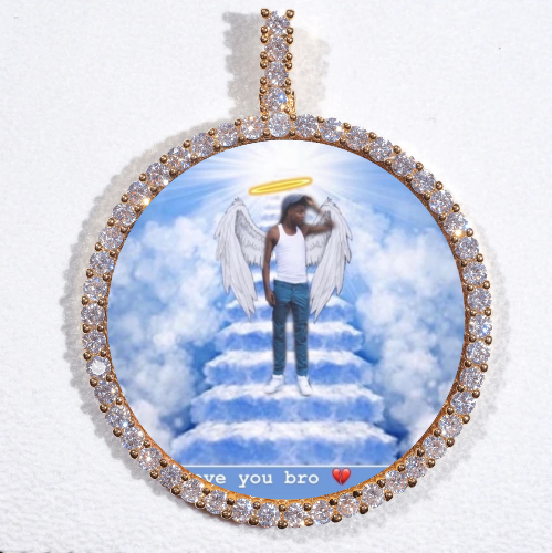 LARGE 3D CIRCLE CUSTOM PICTURE PENDANT