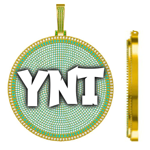 CUSTOM LETTER NECKLACE 3D BIG DISC