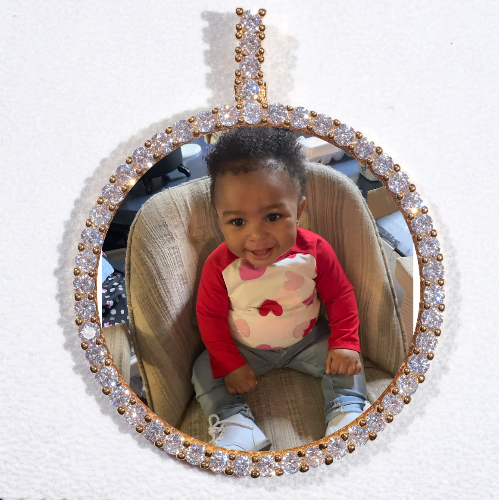 LARGE 3D CIRCLE CUSTOM PICTURE PENDANT