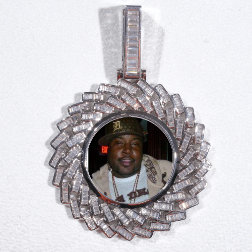 Large 3D Baguette Custom Picture Pendant