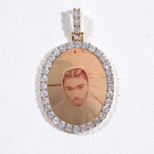 3D Oval Custom Picture Pendant