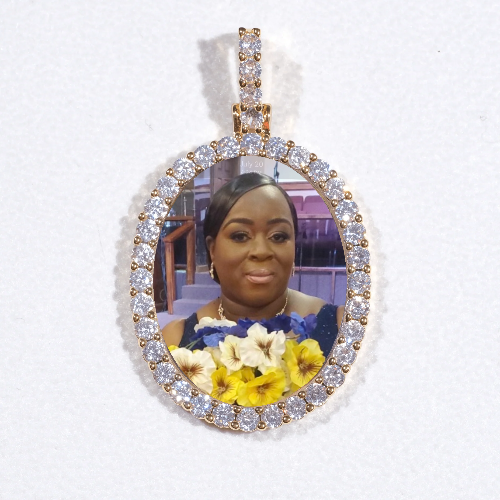 3D Oval Custom Picture Pendant