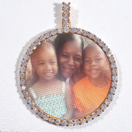 LARGE 3D CIRCLE CUSTOM PICTURE PENDANT